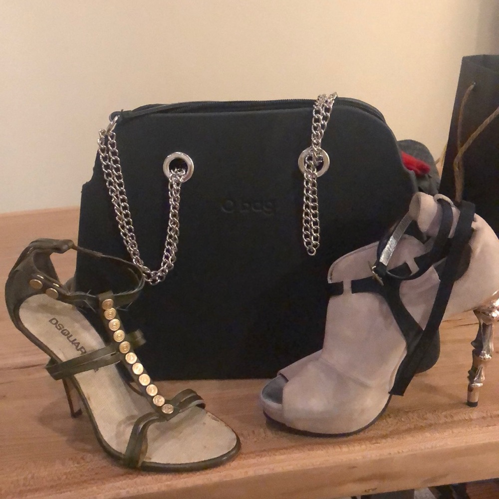 Italian designer shoes + bag (never worn)